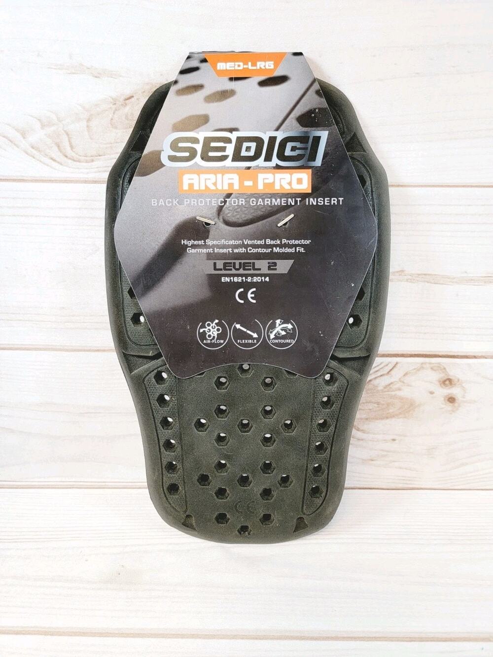 Sedici Level 2 Back Protector Insert Med-Lrg Motorcycle Jacket Armor Pad NEW